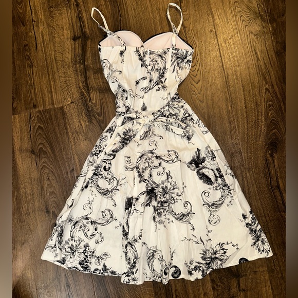 Ruby Rox Black and White Patterned Mid Length Dress - Picture 2 of 3